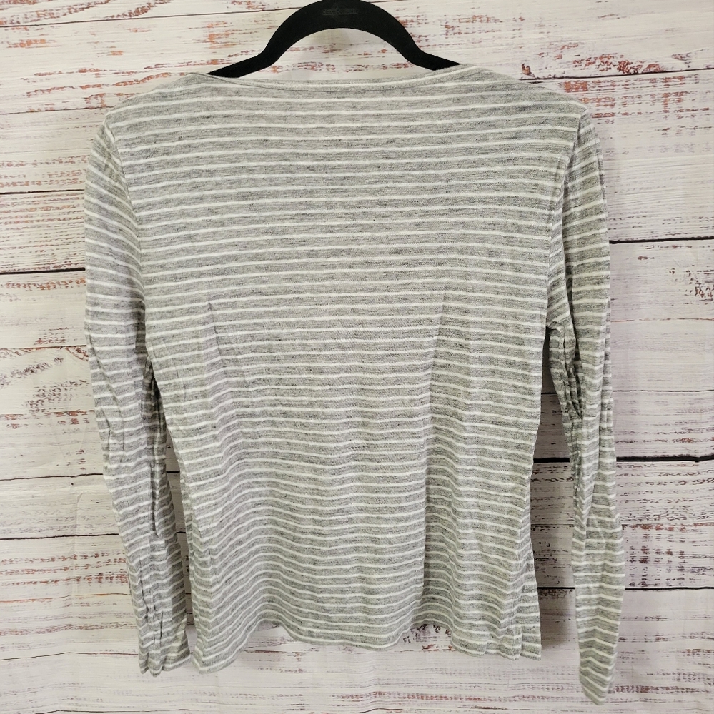 J Crew Linen Longsleve Tee - Picture 3 of 4